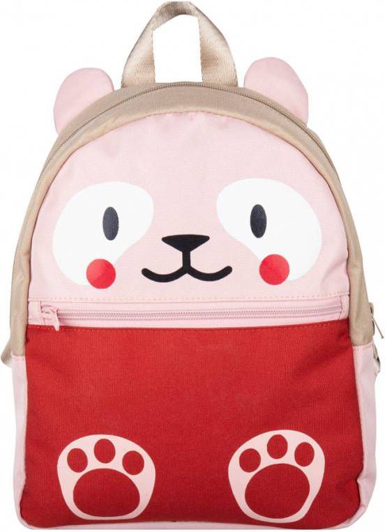 The Little Green Bag rugzak Fauna Panda lichtroze/rood