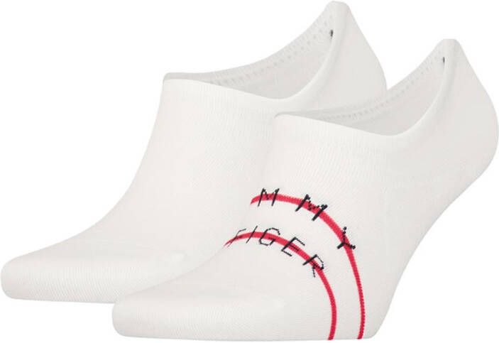 Tommy Hilfiger Sokken Men Footie 2 Pack Stripe Wit