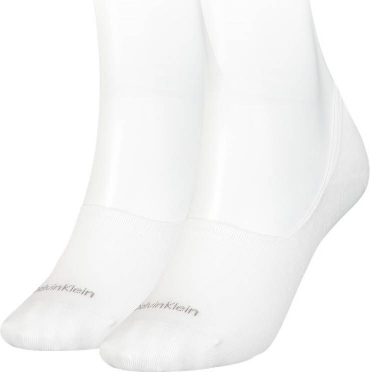 Calvin Klein Sokken Women Footie Mid Cut 2P Wit