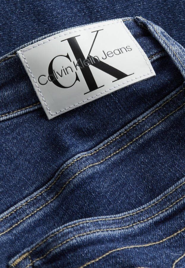Calvin Klein 5 pocketsjeans High rise skinny met leren badge boven de achterzak