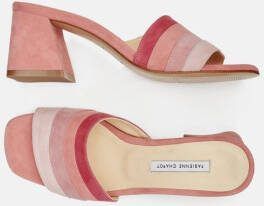 Fabienne Chapot Ted Mules Swirl Blokhak Suede , Roze, Dames