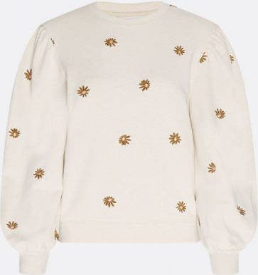 Fabienne Chapot gebloemde sweater Lin ecru/olijfgroen