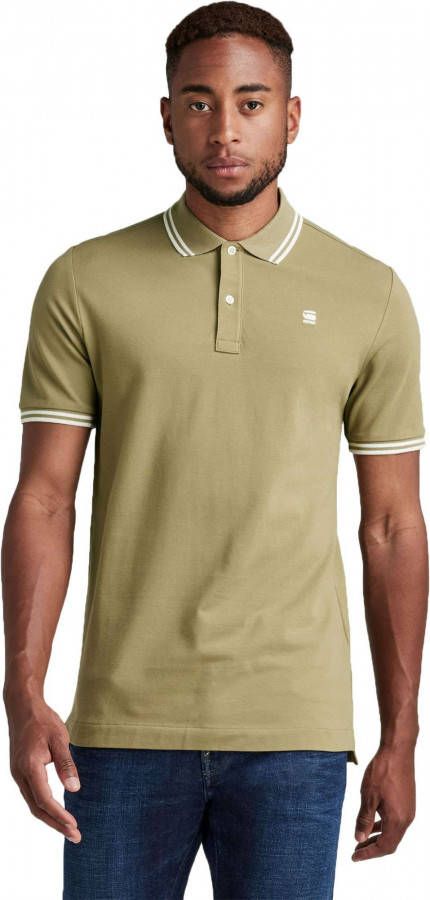 G-Star G Star RAW slim fit polo Dunda met biologisch katoen fresh army green
