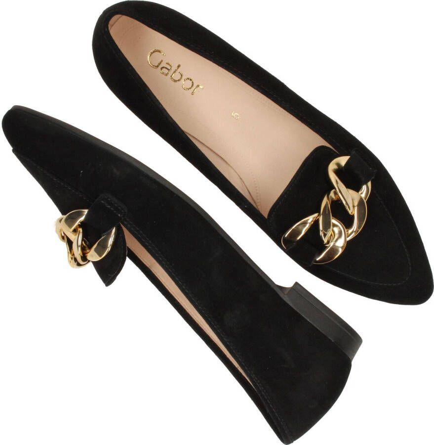Gabor Instappers zwart Suede