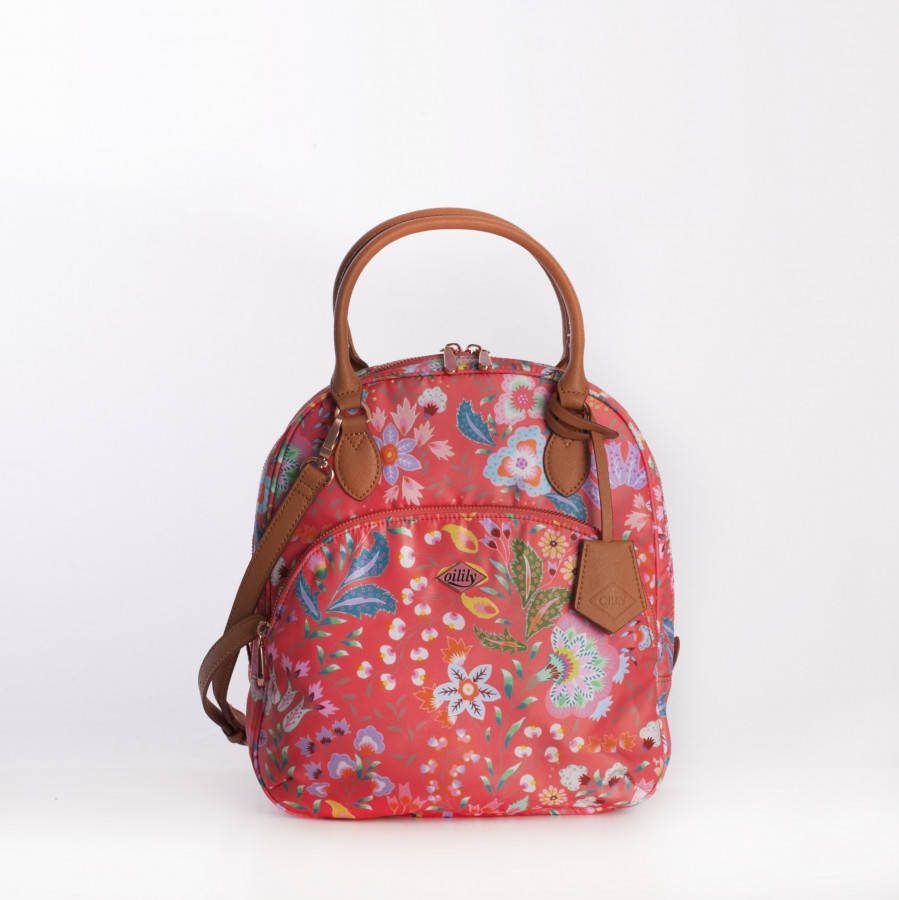 Oilily Handbag aqua sits hot coral