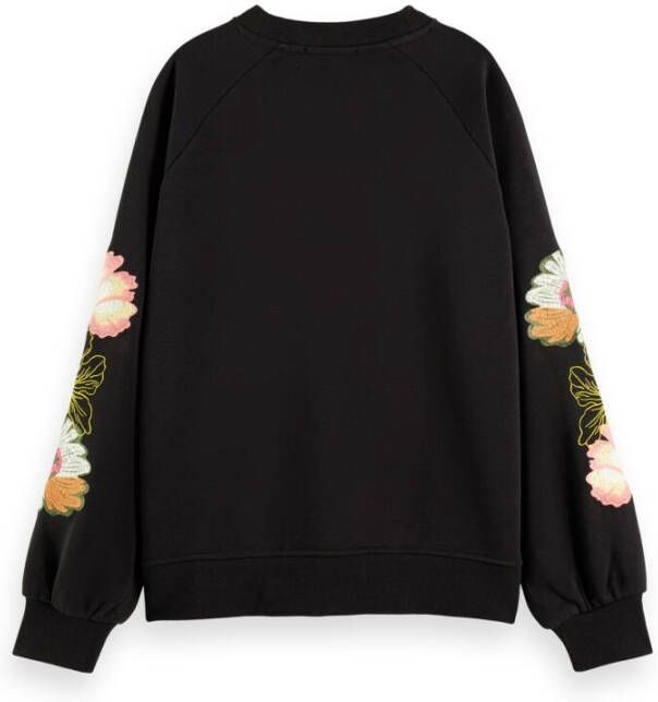 Scotch & Soda 172808 0008 scotch and soda embroidered sleeve raglan sweater black
