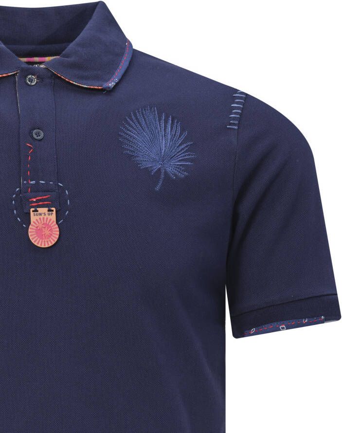 Scotch & Soda Pique polo with contrast details , Blauw, Heren
