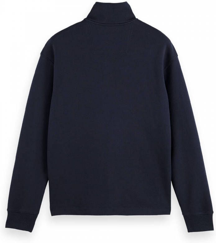 Scotch & Soda Donkerblauwe Sweater Half zip Track Top With Faux