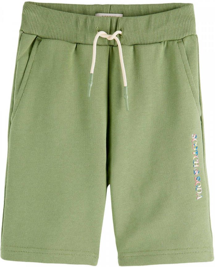 Scotch & Soda regular fit sweatshort van biologisch katoen groen