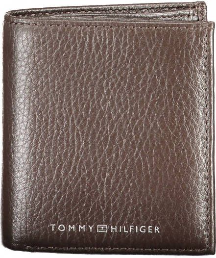 Tommy Hilfiger Portemonnee TH DOWNTOWN NS TRIFOLD W COIN van echt leer