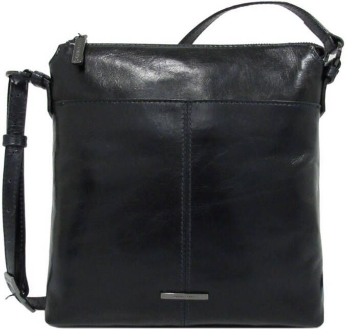 Claudio Ferrici Pelle Vecchia Flat Zipbag Schoudertas Navy