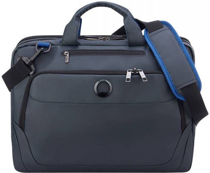 Delsey Parvis Plus 2 Compartment Laptop Satchel L 15.6&apos, &apos, gris
