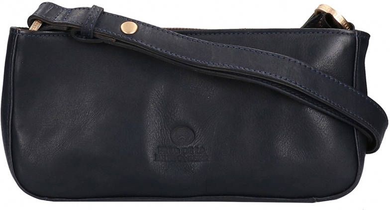 Fred de la Bretoniere Vegetable Tanned Shoulderbag dark blue Damestas