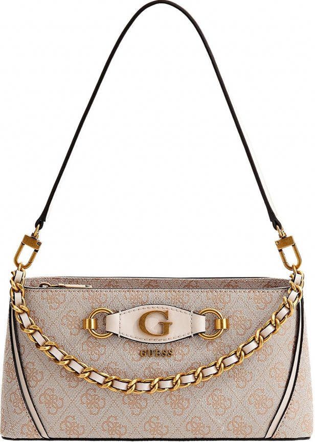 Guess Izzy Top Zip Shoulder Bag stone logo Damestas