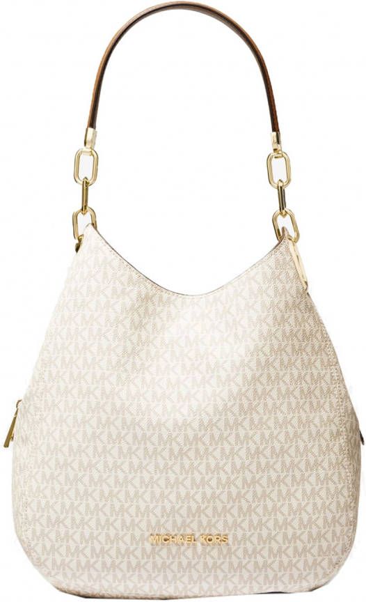Michael Kors Lillie Large Chain Shoulder Tote vanilla/acorn Damestas