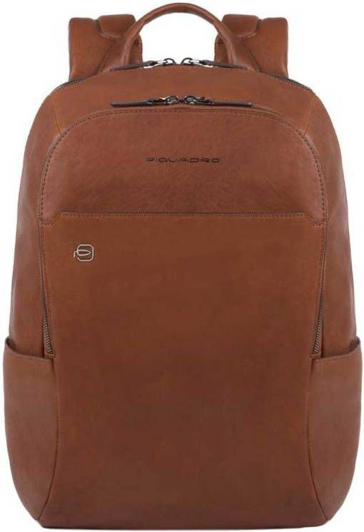 Piquadro Black Square Computer Backpack with iPad Compartment tobacco backpack