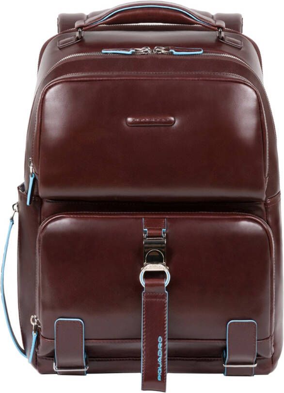 Piquadro Blue Square Computer Fast check Backpack with iPad Compartment dark brown backpack