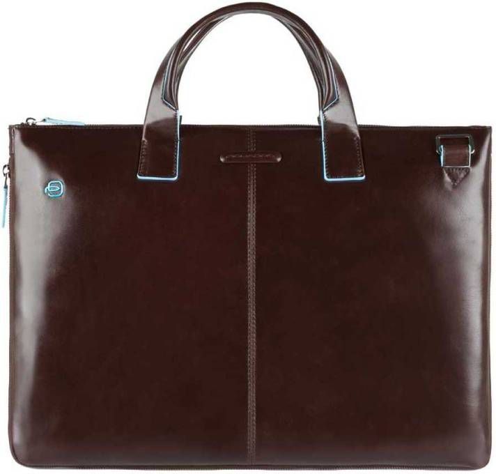 Piquadro Blue Square Expandable Slim Computer Bag 15.6" Mahogany
