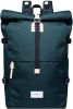 Sandqvist Bernt Backpack dark green with natural leather backpack online kopen