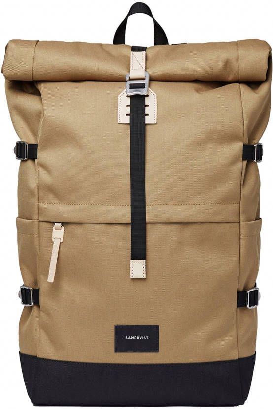 Sandqvist Bernt Backpack multi bronze/black with black leather backpack