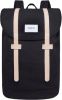 Sandqvist Stig Large Backpack black with natural leather backpack online kopen