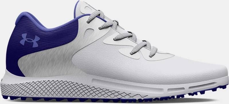 Under Armour Damesgolfschoenen Charged Breathe 2 Spikeless Wit/Metalen Zilver/Baja Blauw 40.5
