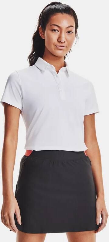Under Armour Damespolo Zinger met korte mouwen Wit/Metalen Zilver