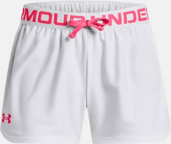 Under Armour Meisjesshort Play Up Wit/Roze Shock/Roze Shock YMD