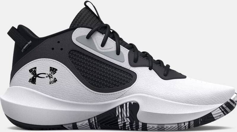 Under Armour Unisex basketbalschoenen Lockdown 6 Wit/Jet Grijs/Zwart 47.5