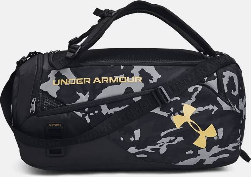 Under Armour Unisex sporttas Contain Duo Medium Zwart/Zwart/Metalen Goud