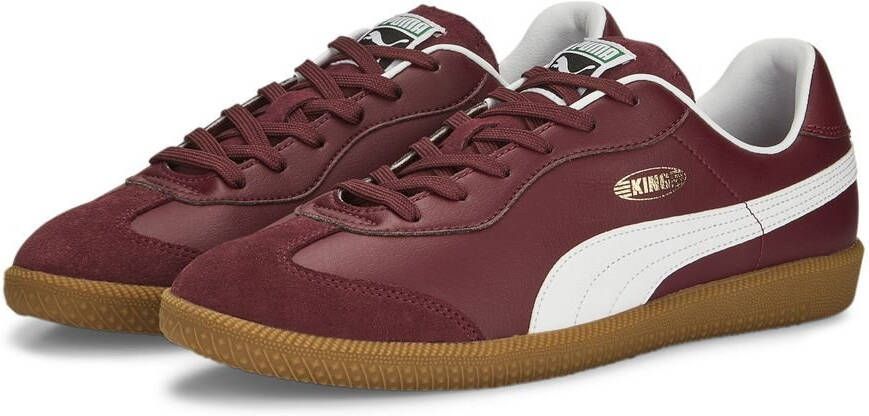 PUMA King 21 Zaalvoetbalschoenen(IN)Bordeauxrood Wit