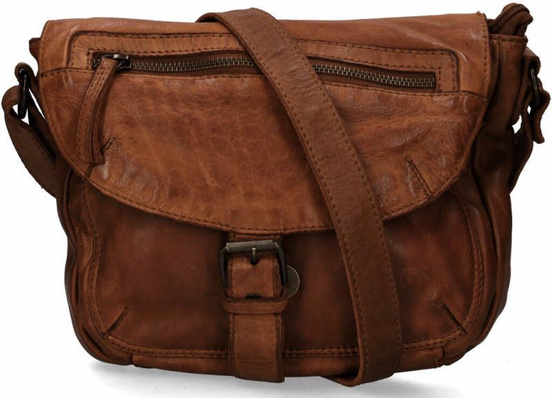 Bear Design Cow Lavato Schoudertas cognac2 Damestas