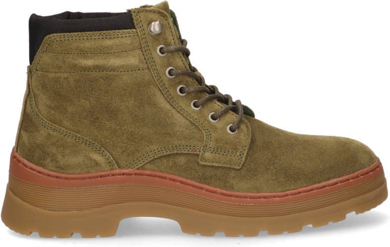 Scotch & Soda Maffei suède veterboots olijfgroen