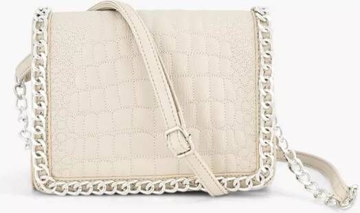 Graceland Beige schoudertas slangenprint