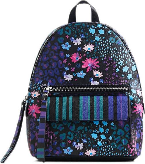 Desigual rugzak met bloemenprint zwart/multi
