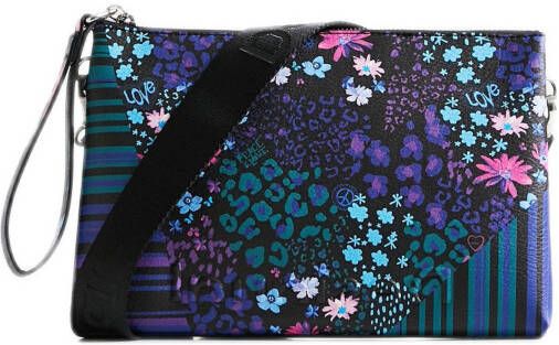 Desigual schoudertas met bloemenprint zwart/multi