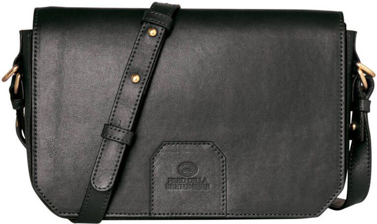 Fred de la Bretoniere leren schoudertas zwart