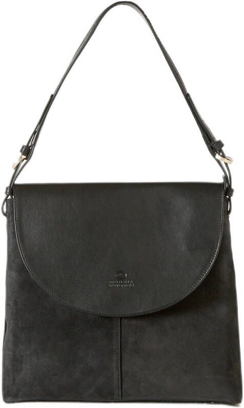 Fred de la Bretoniere suède schoudertas zwart