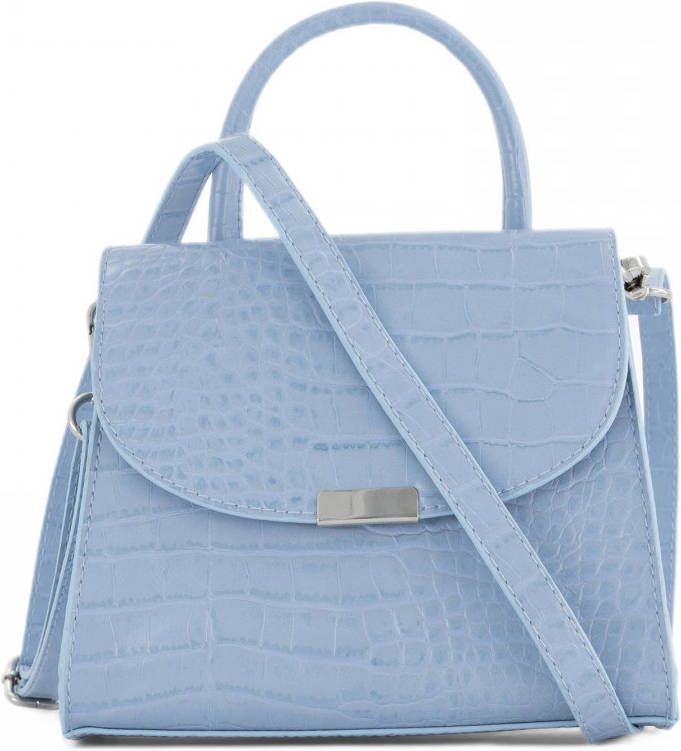 Graceland handtas met crocoprint lichtblauw