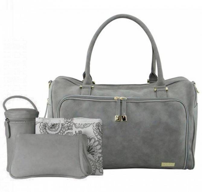 Isoki Double Zip Satchel luiertas stonegrey