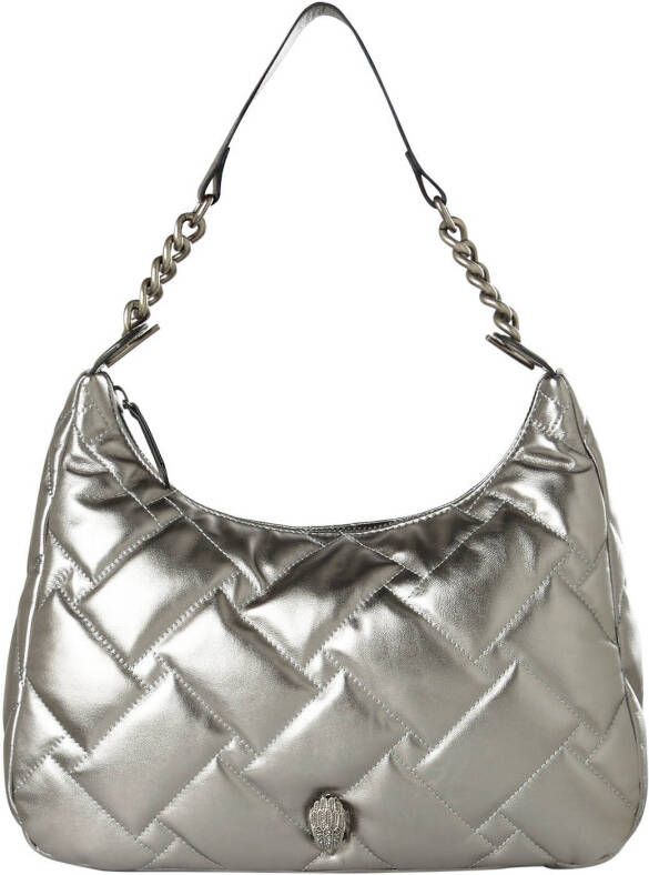 Kurt Geiger leren schoudertas Kensington Soft Hobo metallic