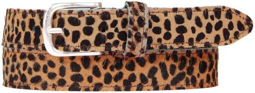 Legend leren riem met panterprint bruin