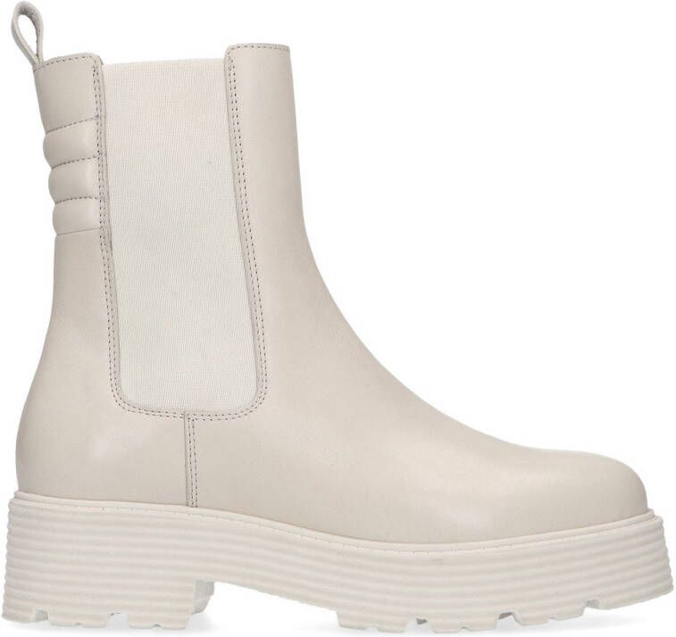 Manfield leren chelsea boots off white