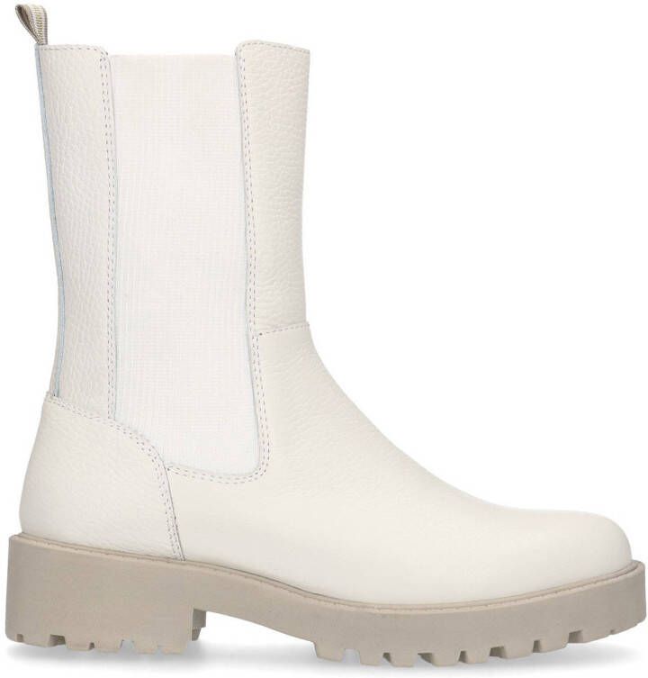 Manfield leren chelsea boots off white