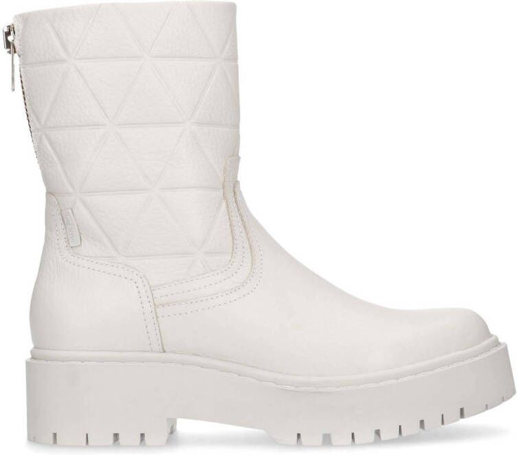Manfield leren enkelboots off white