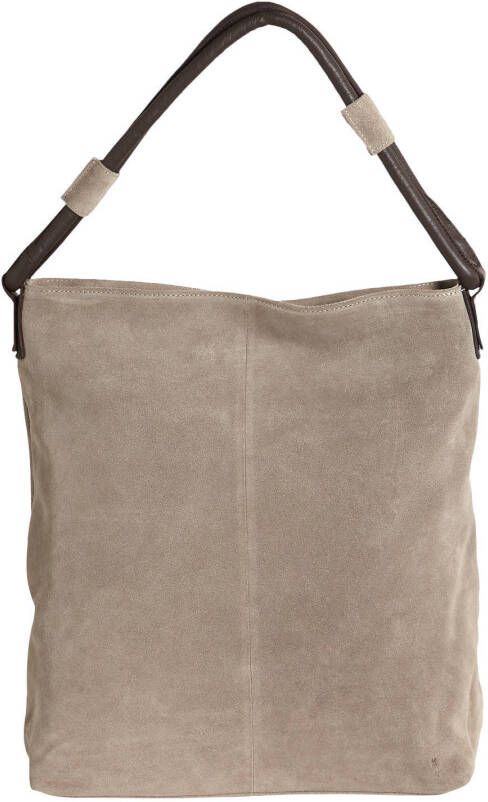 Manfield suède schoudertas grijs