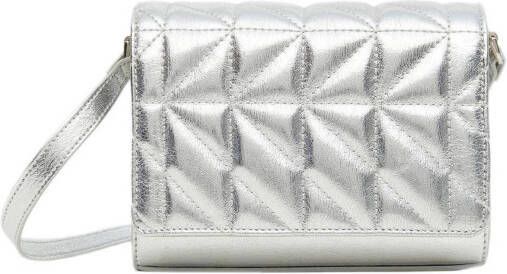 Mango Claires crossbodytas met quilt patroon en metallic finish