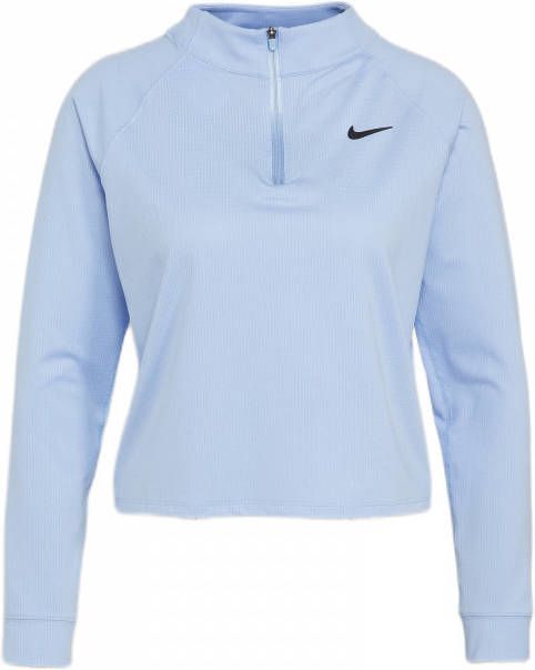 Nike Court Dri FIT Victory Tennistop met lange mouwen en halflange rits voor dames Blauw