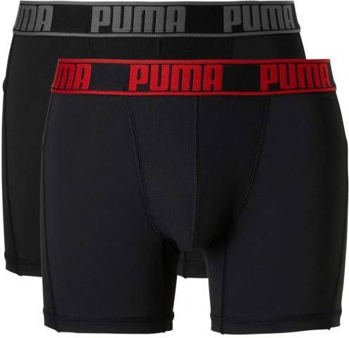 Puma Men's 2 Pack Active Boxers Black/Red S Zwart