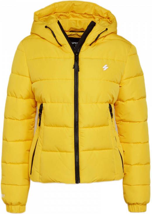 Superdry Jassen Hooded Spirit Sports Puffer Geel